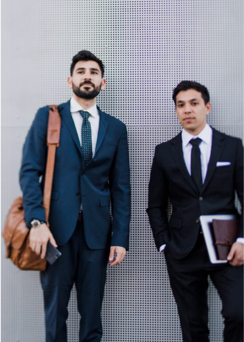 Two business professionals ready for work